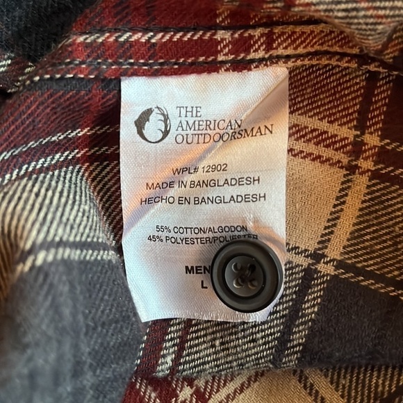 NWT The American Outdoorsman Mid-Weight Button Down Flannel L - Picture 7 of 9
